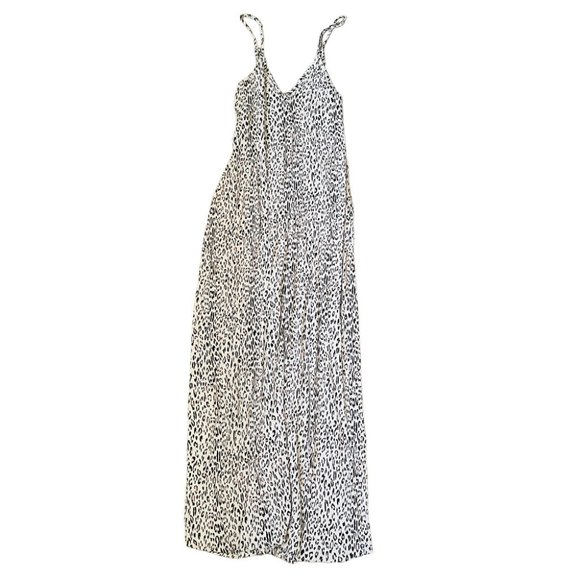 Walk On the Wild Side Beige Leopard Print Sleeveless Maxi Dress SZ Medium - Picture 10 of 13